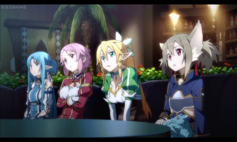 Four Female Characters Sitting