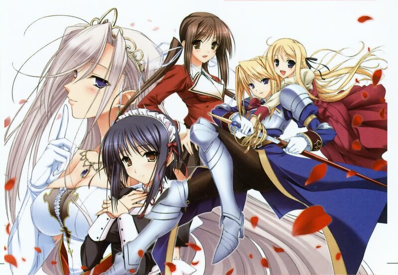 Four Female Characters — White, Dramatic, Anime