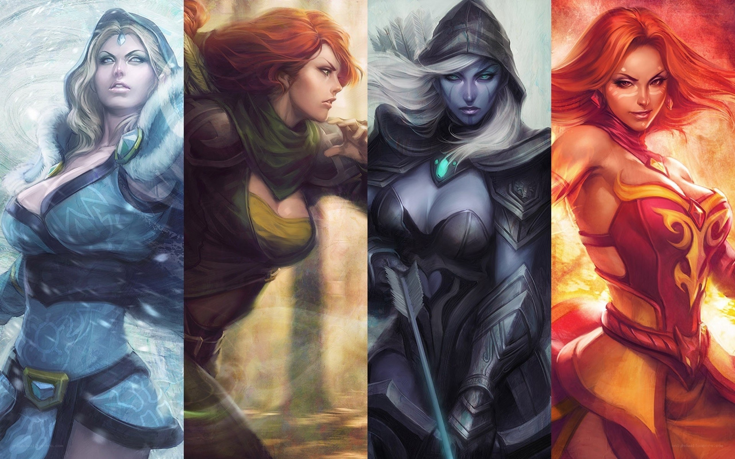 Four female fantasy characters