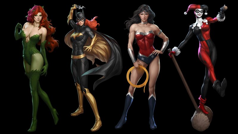 Four Female Superheroes — Black