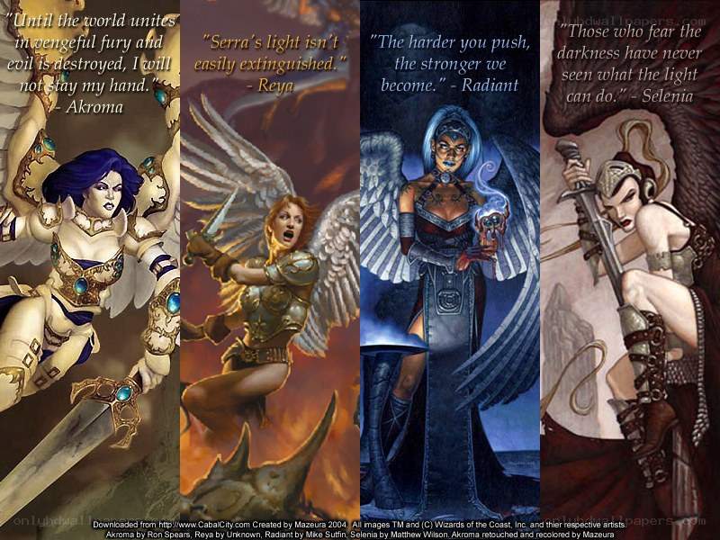 Four female warrior angels