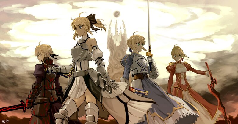 Four Female Warriors — Brown, Dramatic, Sunset