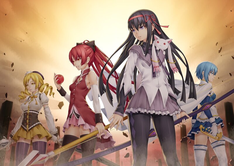 Four female warriors in battle