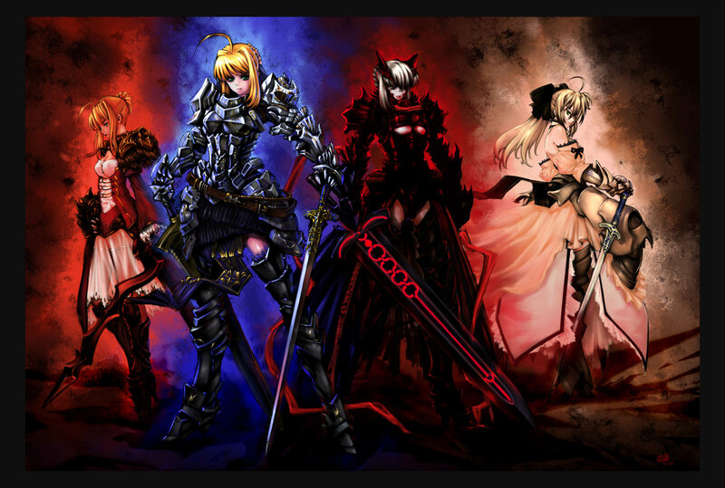Four female warriors in fantasy armor