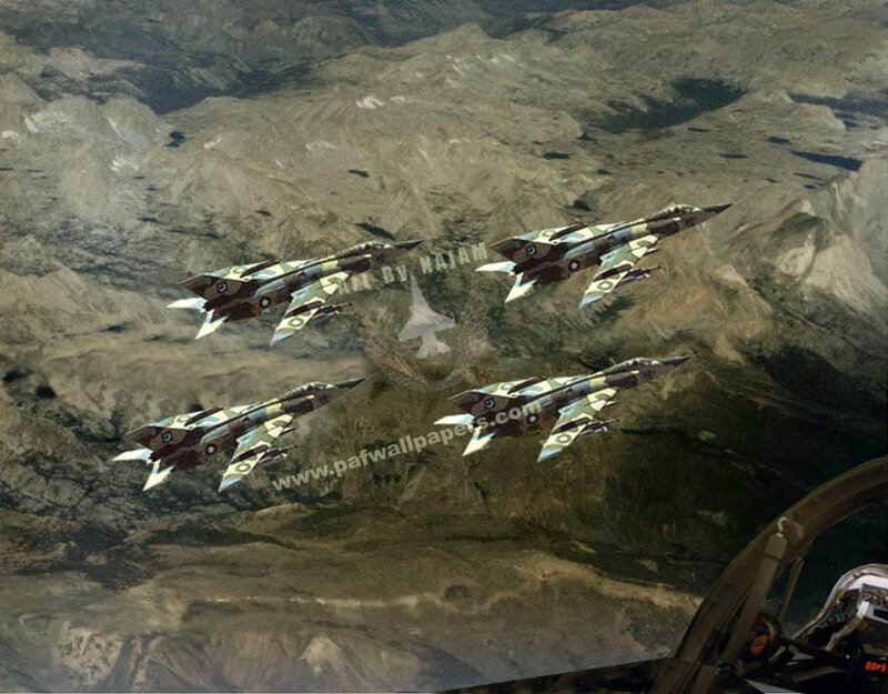 Four Fighter Jets in Formation — Green, Dramatic