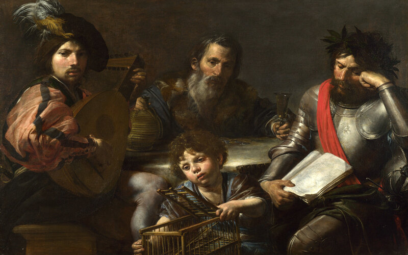 Four figures in a painting