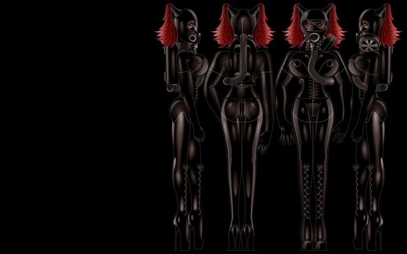 four figures in black suits