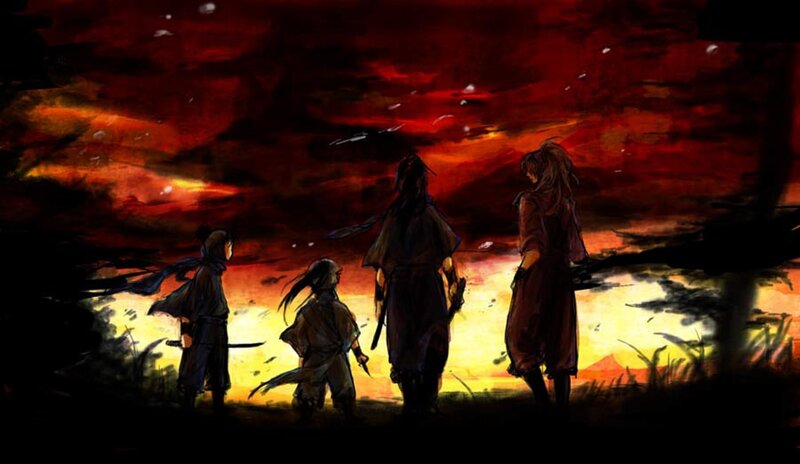 Four Figures in Silhouette