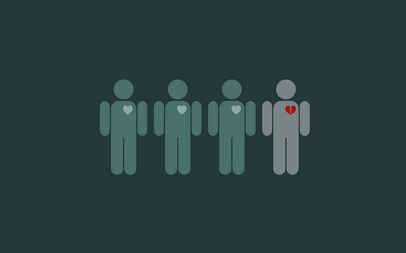Four Figures with Hearts