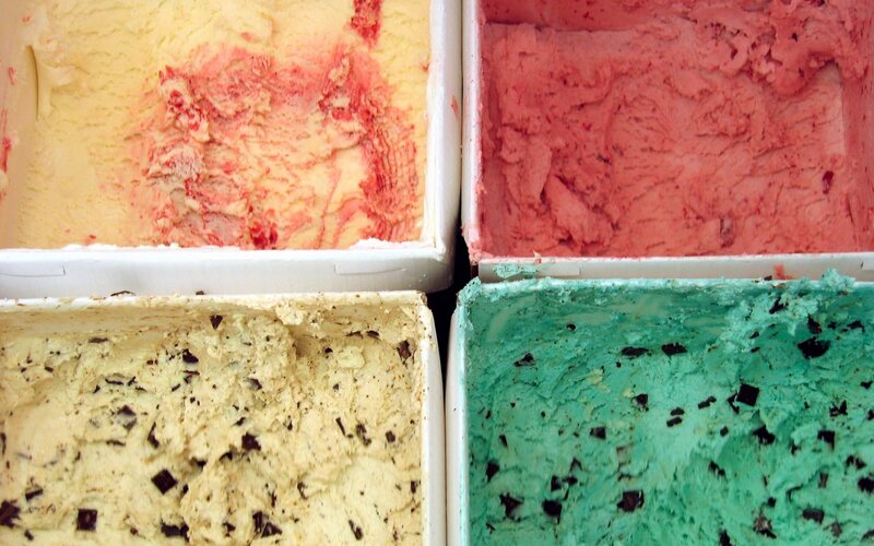 Four flavors of ice cream