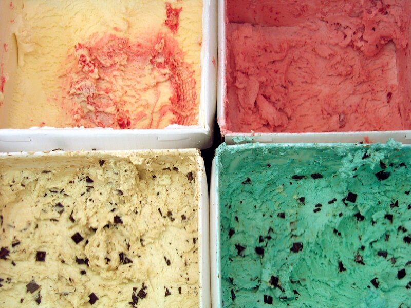 Four flavors of ice cream