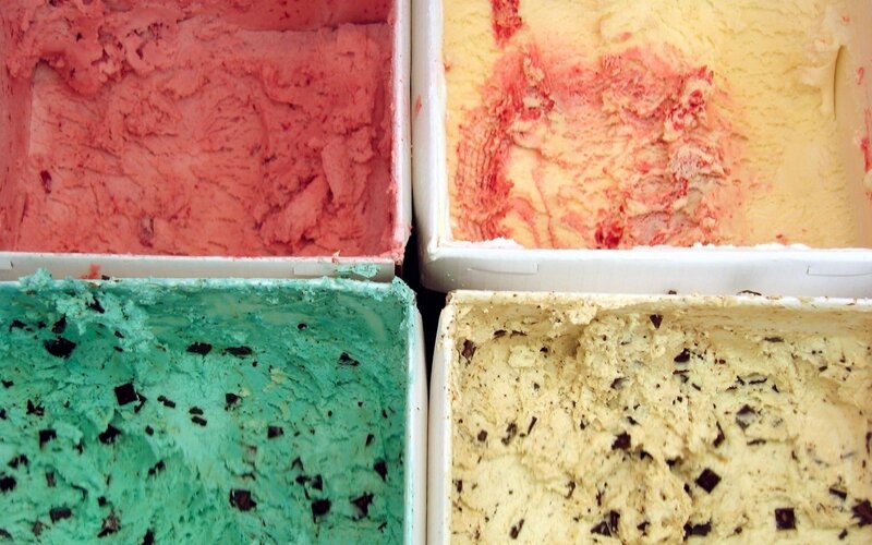 Four flavors of ice cream