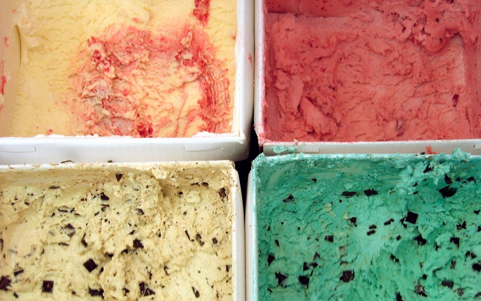 Four flavors of ice cream