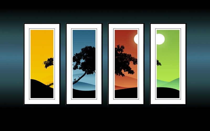 Four Framed Landscapes