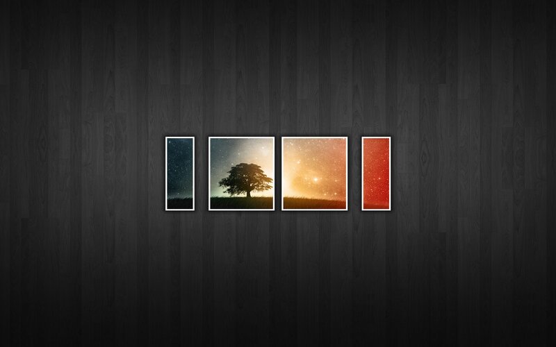Four framed nature scenes