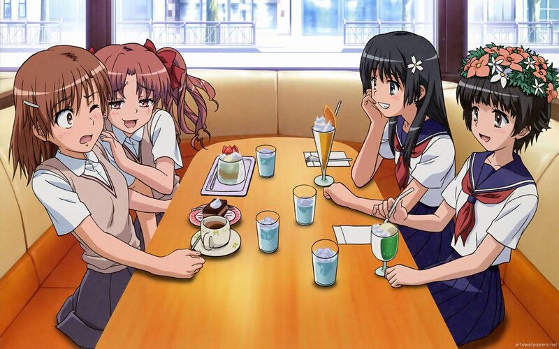 Four Girls at a Cafe — Brown