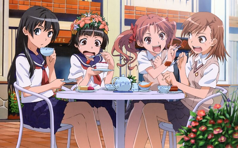 Four Girls at a Cafe — White