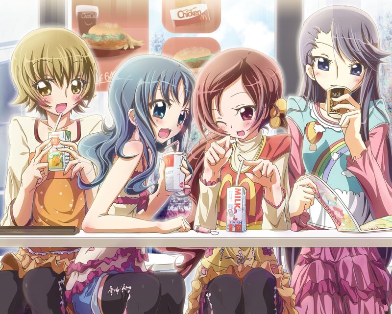 Four Girls at a Fast-food Restaurant