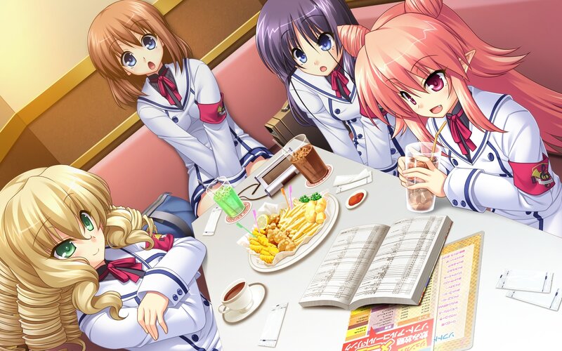 Four Girls at a Table — White, Casual