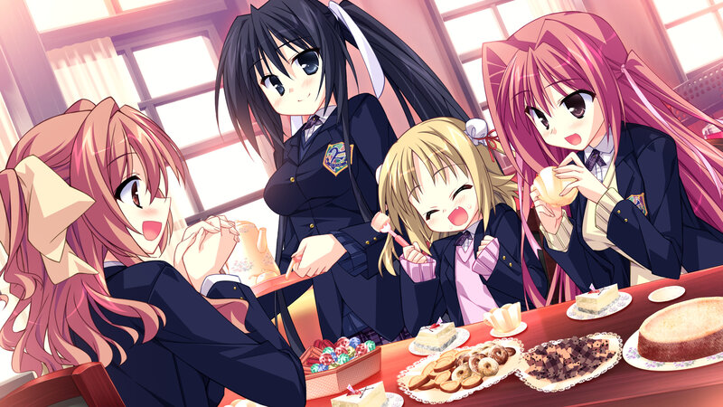 Four Girls at Tea Party