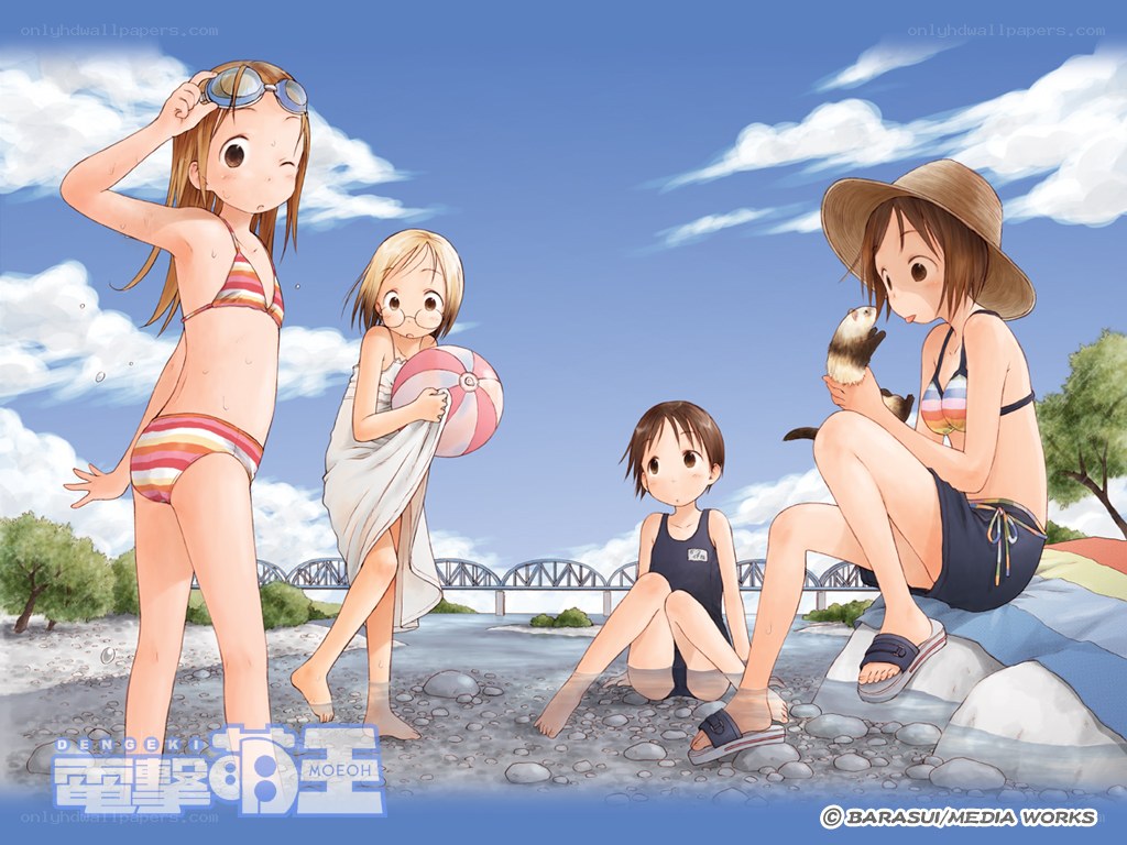 Four girls at the beach