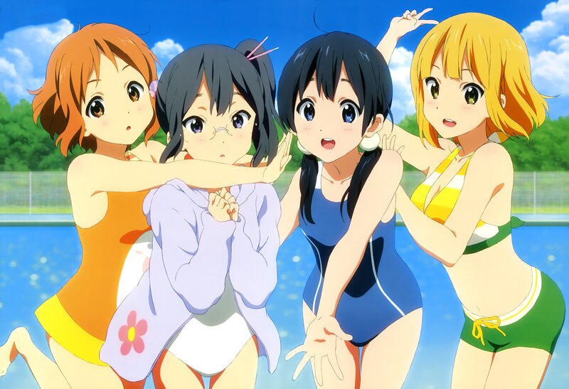 Four girls at the pool