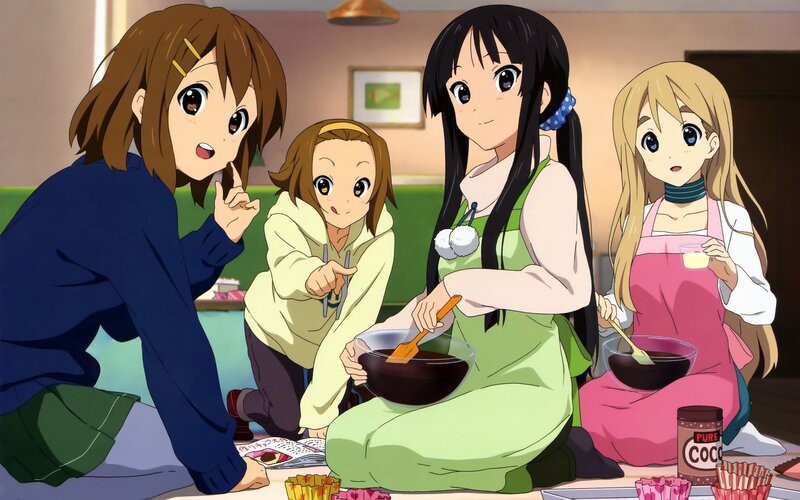 Four Girls Baking — Green, Cheerful