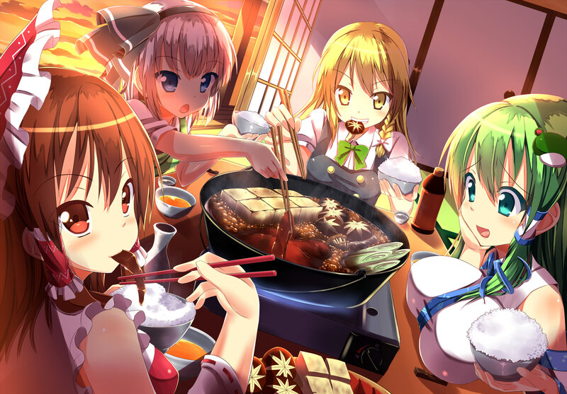 Four Girls Eating Hot Pot