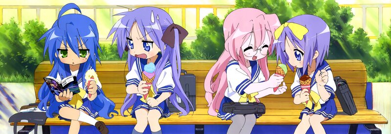 Four girls eating ice cream