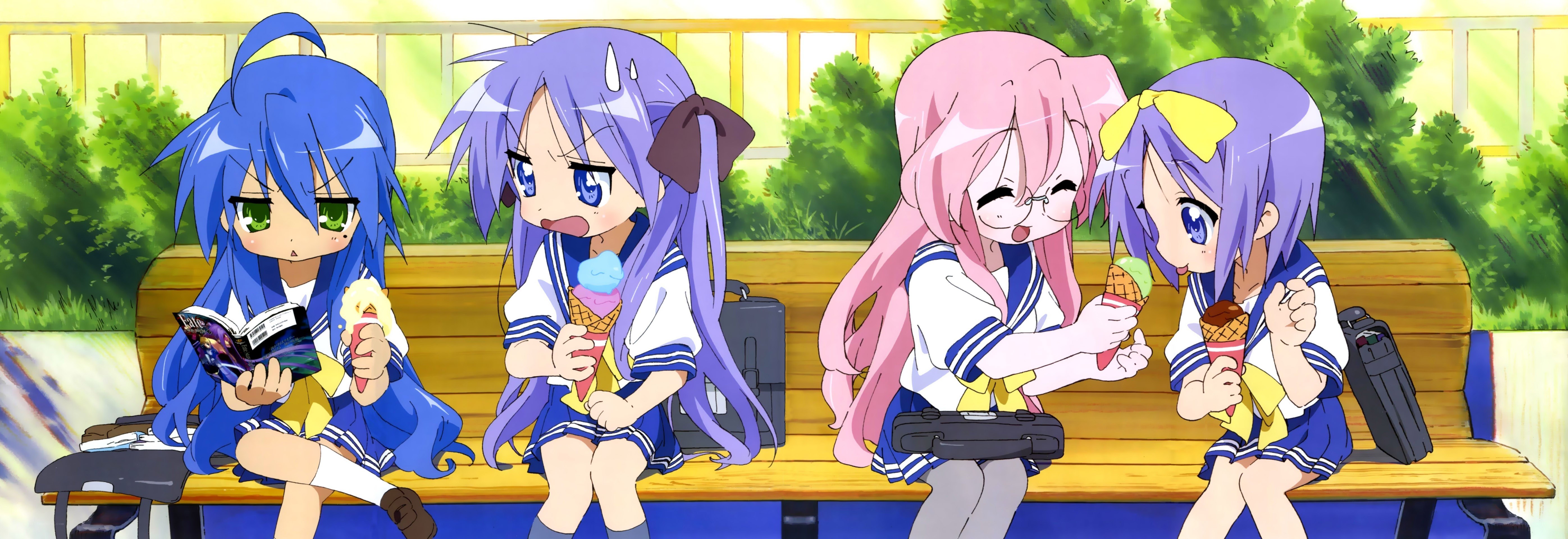 Four girls eating ice cream
