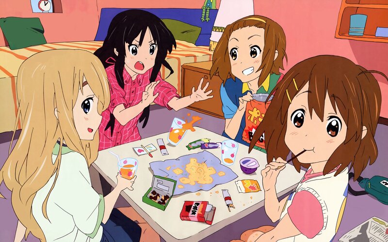 Four Girls Eating Snacks