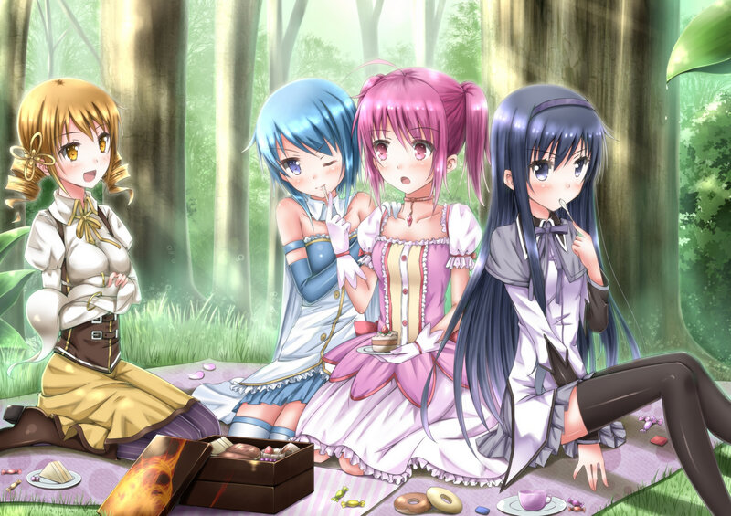 Four Girls Having Picnic