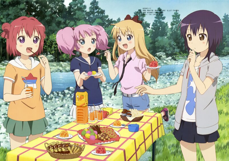 Four Girls Having Picnic — Yellow