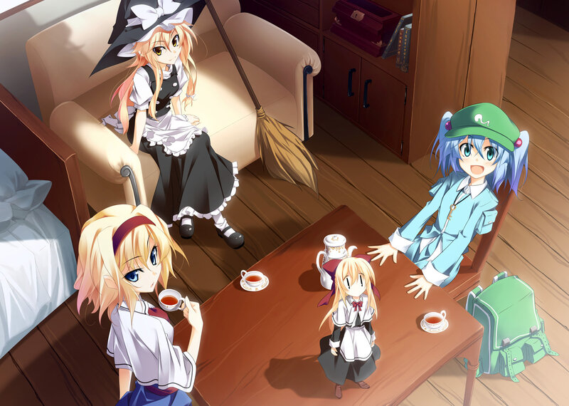 Four Girls Having Tea