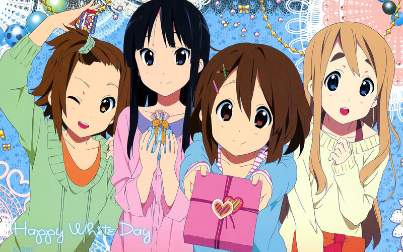 Four Girls Holding Gifts