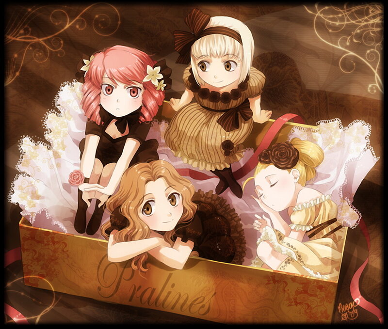 Four girls in a box