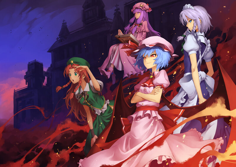 Four girls in a fantasy scene
