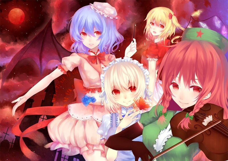 Four girls in a fantasy scene