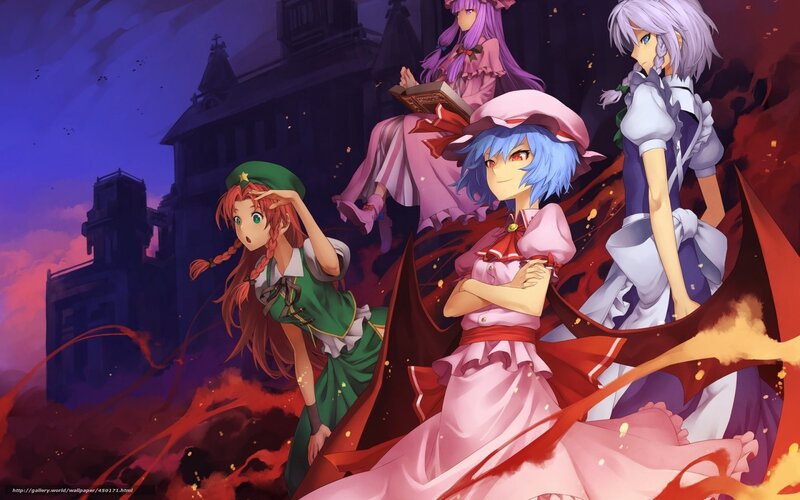 Four girls in a fantasy scene