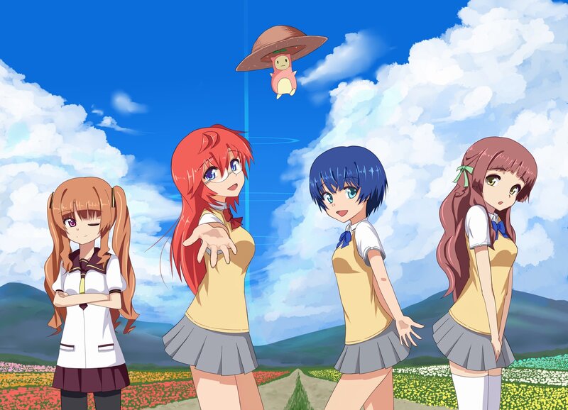 Four Girls in a Field — Blue