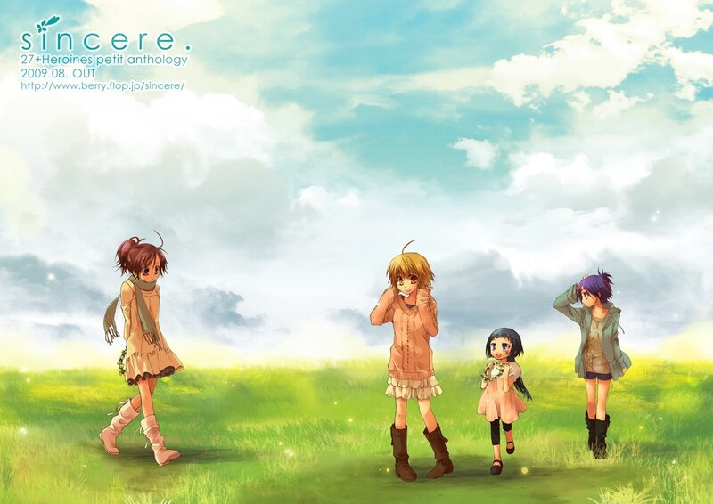 Four girls in a field