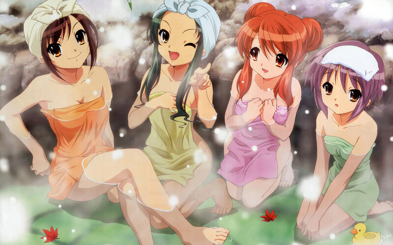 Four Girls in Bath Towels