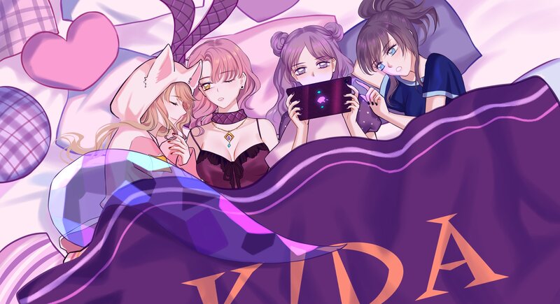 Four Girls in Bed