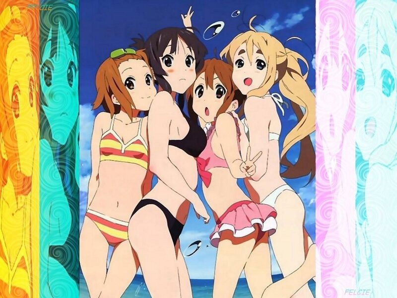 Four Girls in Bikinis — Blue