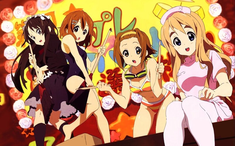 Four girls in colorful outfits