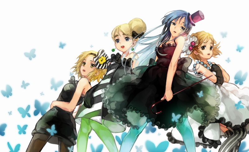Four Girls in Dresses — Blue