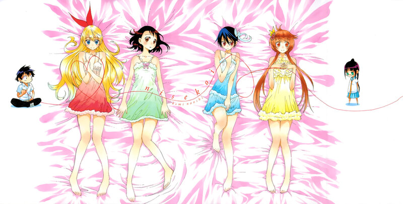 Four Girls in Dresses — Pink, Playful, Manga