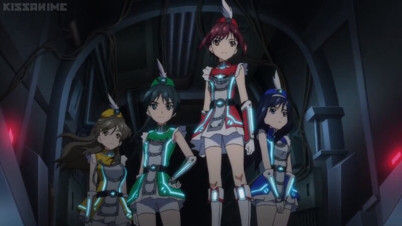 Four Girls in Futuristic Outfits