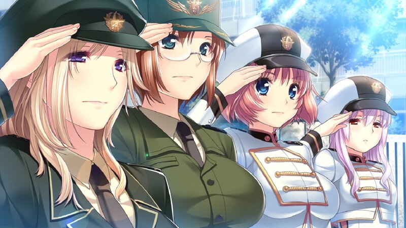 Four Girls in Military Uniforms