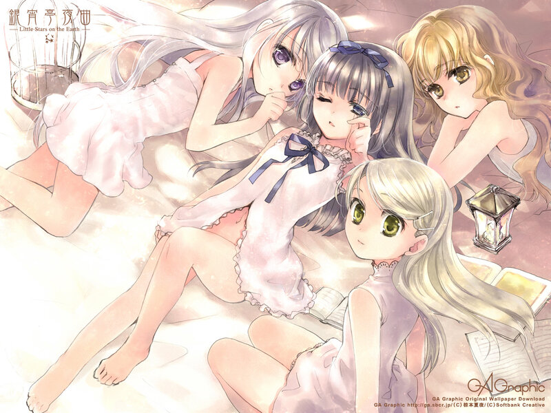 Four girls in nightgowns